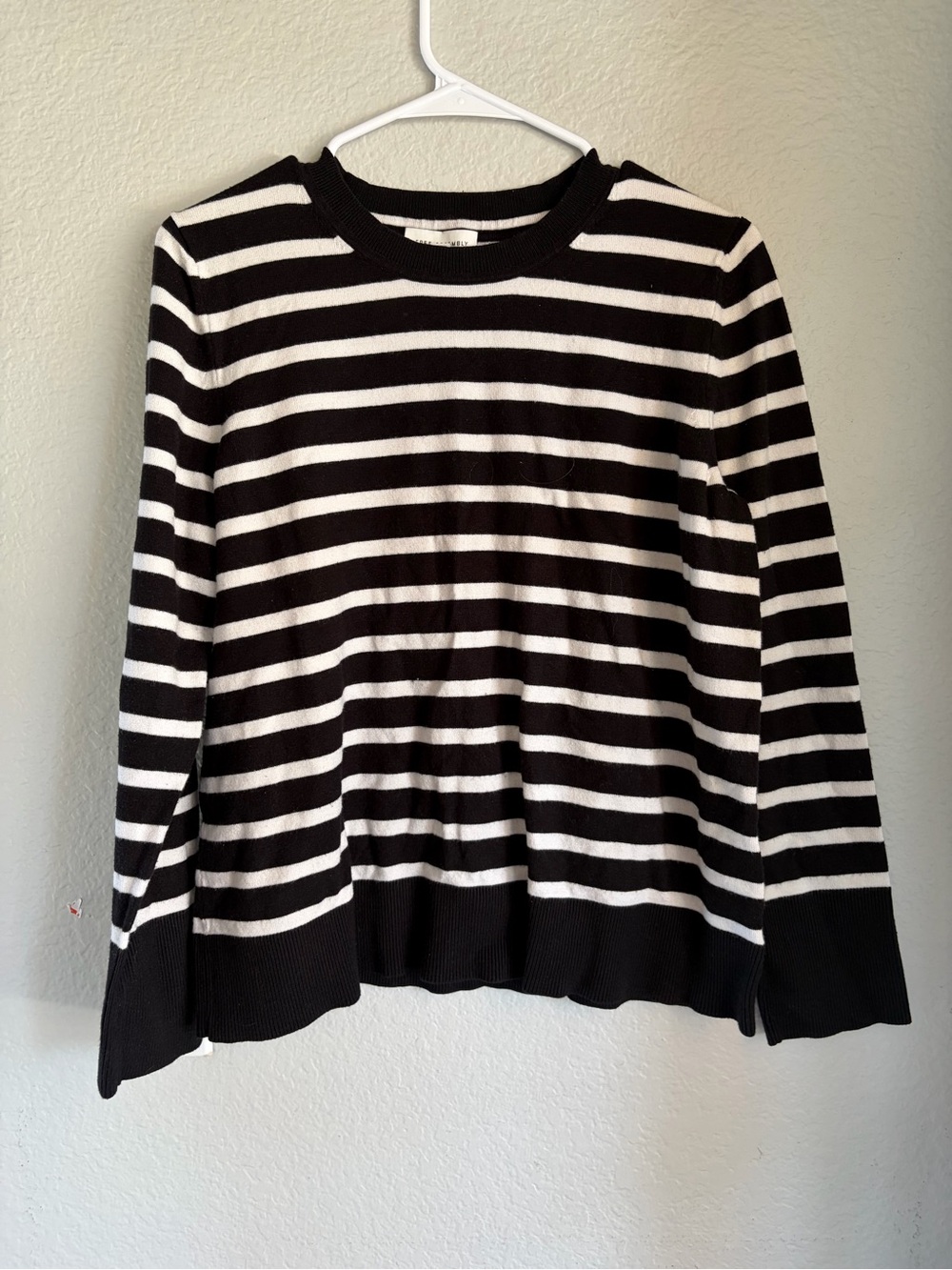 Black & White Striped Crewneck Sweater